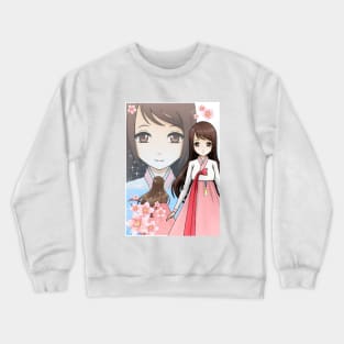 Hanbok Girl Art Cover Crewneck Sweatshirt